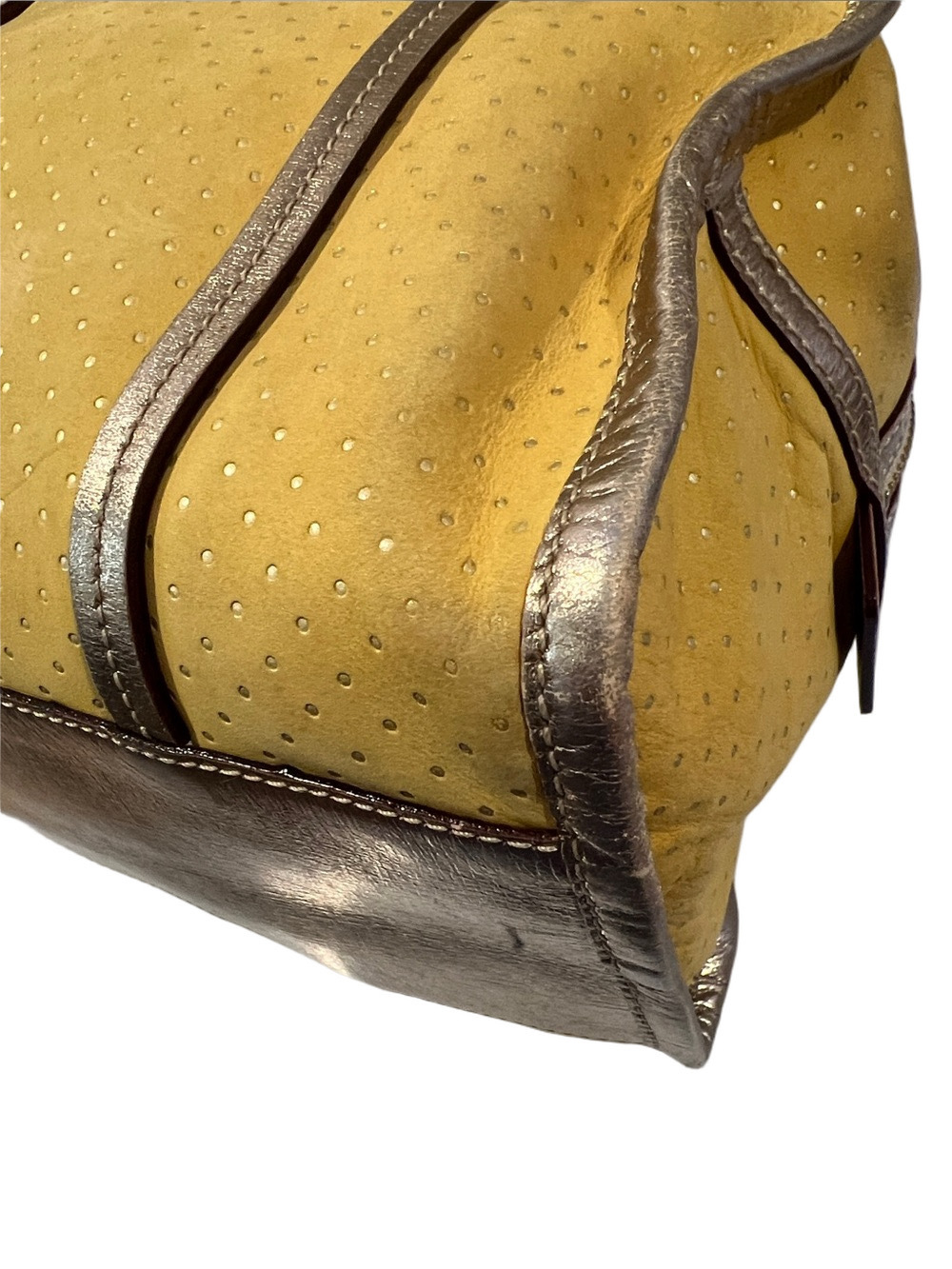 kate spade Yellow Perforated Tote with Metallic Trim - Picture 14 of 17